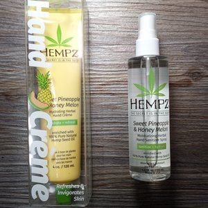 Hempz Sweet Pineapple 🍍 & Honey Melon 🍈 Herbal Hand Creme AND Hand Sanitizer